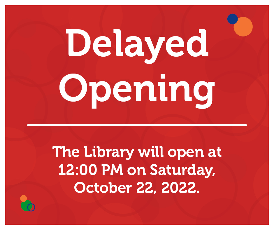 Delayed opening on Saturday! The Library will open at 12:00 PM on Saturday, October 22, due to the KY History Half Marathon taking place downtown.