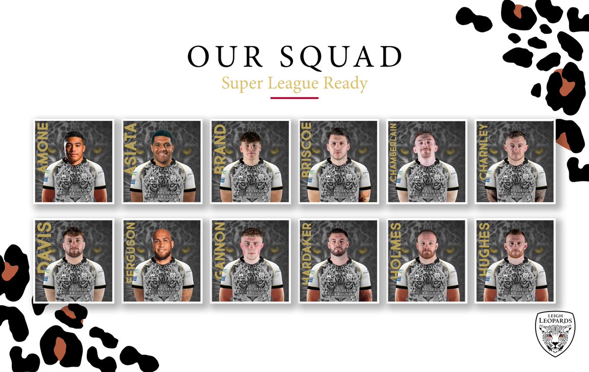 LeighLeopardsRL's tweet photo. 👥 𝙊𝙐𝙍 𝙎𝙌𝙐𝘼𝘿

The 2023 Leigh Leopards squad. Thoughts?

#Leythers 🐆 https://t.co/ZD9MZV1BDt