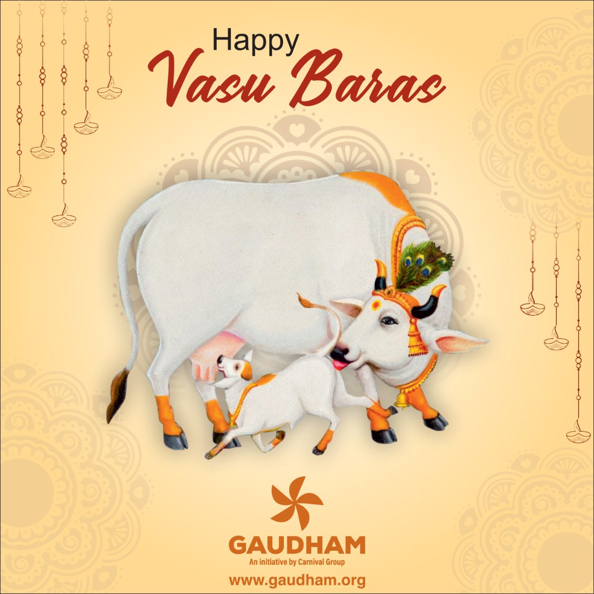 GaudhamOfficial's tweet photo. Vasu Baras | Govatsa Dwadashi: 1st Day of Diwali
If we  worshiped cow, respected and loved, she has the capacity to grant all wishes and desires of the owner
 
https://t.co/EQwDWfnMOL

#Gaudham  #happycows #happycowshappylife #healthylifestyle #girnatives #organiclivingworld https://t.co/gaL5FJO1B8