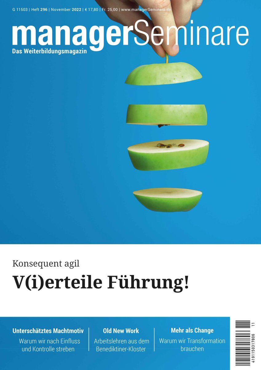 Die neue Ausgabe von managerSeminare ist erschienen bit.ly/3sfjNPB 🙌 Im Titelbeitrag vierteilen wir Führung, was weniger martialisch ist, als es klingt ;-) Viel Spaß beim Lesen wünscht euch euer mS-Team 👋