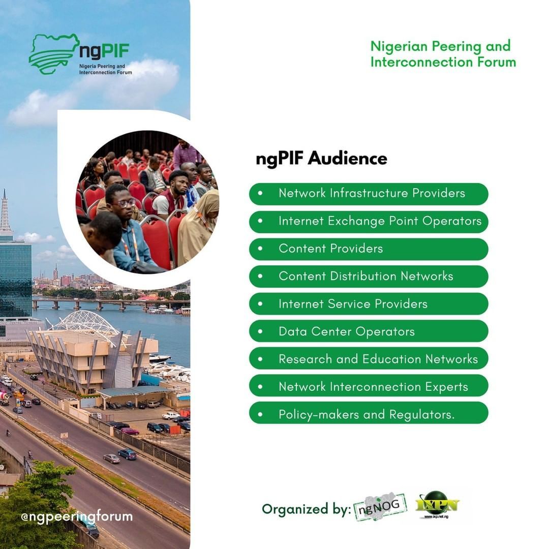 nigerian_nog's tweet photo. Hello ! We are just 3 days away from our event , will you be a part of our audience ?
For more information please visit our website at https://t.co/i55en3H0l0 

#nigerianpeeringforum #ngpif22 #pif22 #NigerianPeeringandInterconnectionForum #ngpif https://t.co/sPlC5Kdyik