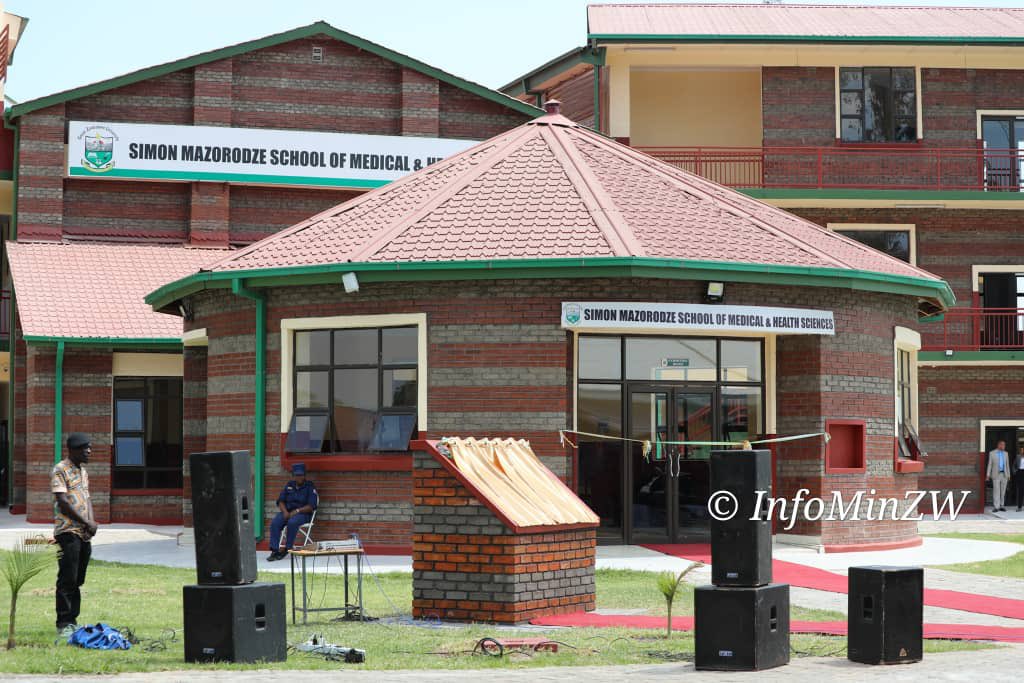 nickmangwana's tweet photo. This afternoon HE President @edmnangagwa is officially opening the Great Zimbabwe University (GZU) Simon Mazorodze School of Medical and Health Sciences Building.
#Education5Point0 
#GZU https://t.co/Wng7rbLbki