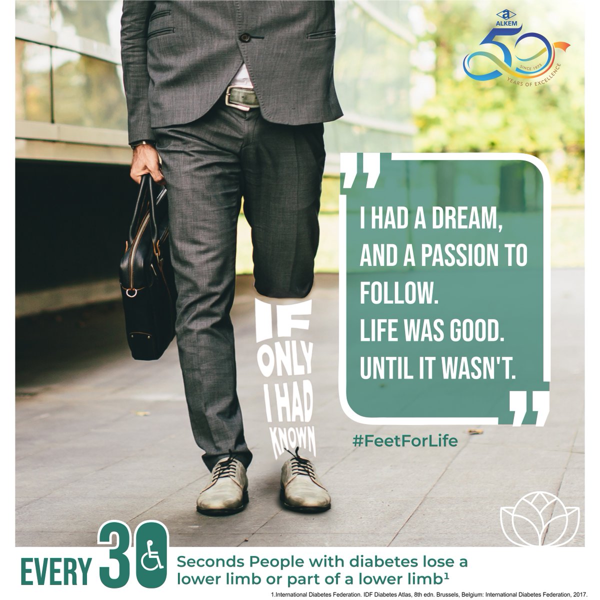 Alkem_Lab's tweet photo. A father, a husband, and a professional.
“I had a dream and a passion to follow,
Life was good until it wasn’t…”
Every 30 Seconds people with diabetes lose a lower limb or part of a lower limb.
#feetforlife #preventamputations #alkem #DERRIM #diabeticfoot https://t.co/FonLct4Gbq
