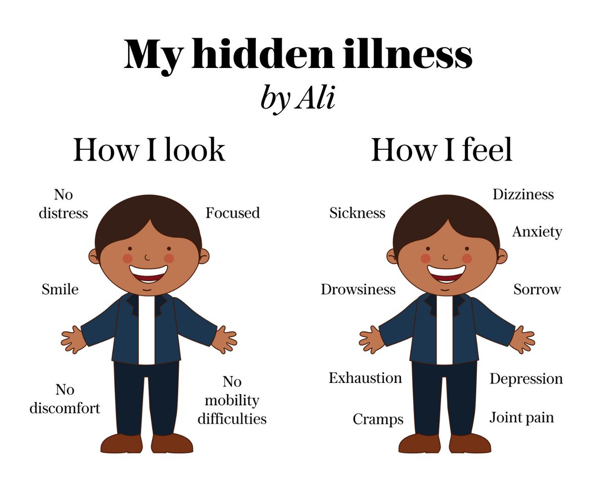 CambChildrens's tweet photo. “I constantly have to remind myself that I'm not the only one.” 

Ali, 15, has written a powerful story about the challenges of living with hidden illness, including school and public misconception.

Read more👇
https://t.co/kIbjlpzIxy

#HiddenDisabilitiesWeek #invisibleillness https://t.co/gNZCty54xq
