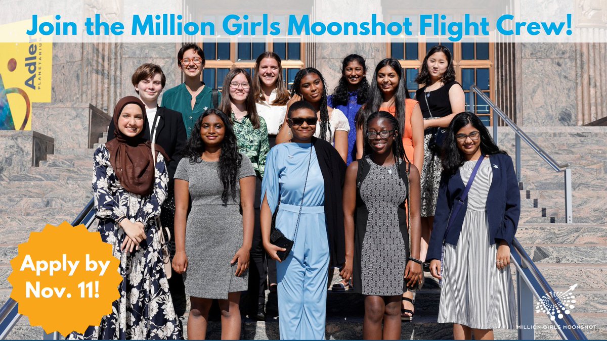 🚀Join the new cohort of Flight Crew!🚀 Members are using their voices to raise the issue of equity for young girls in #STEM! If you know of any young leaders in your community that should apply, pass the word! Applications close Nov 11, 2022 bit.ly/3SYmHnK