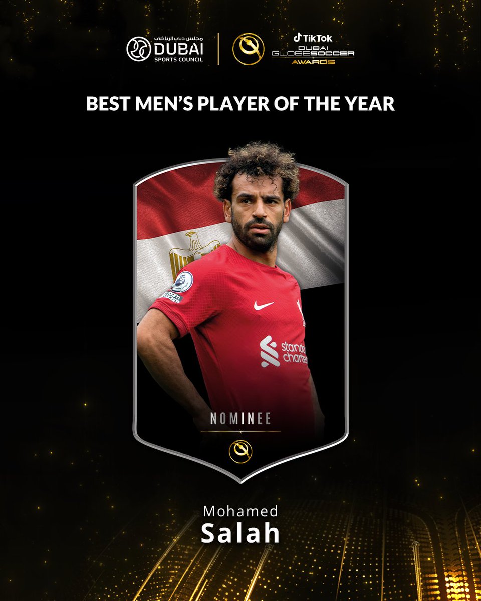 Mohamed Salah is nominated for BEST MEN'S PLAYER OF THE YEAR at Globe Soccer Awards 2022 ✨

VOTE NOW! voting.globesoccer.com 

<a href="/MoSalah/">Mohamed Salah</a> #globesoccer