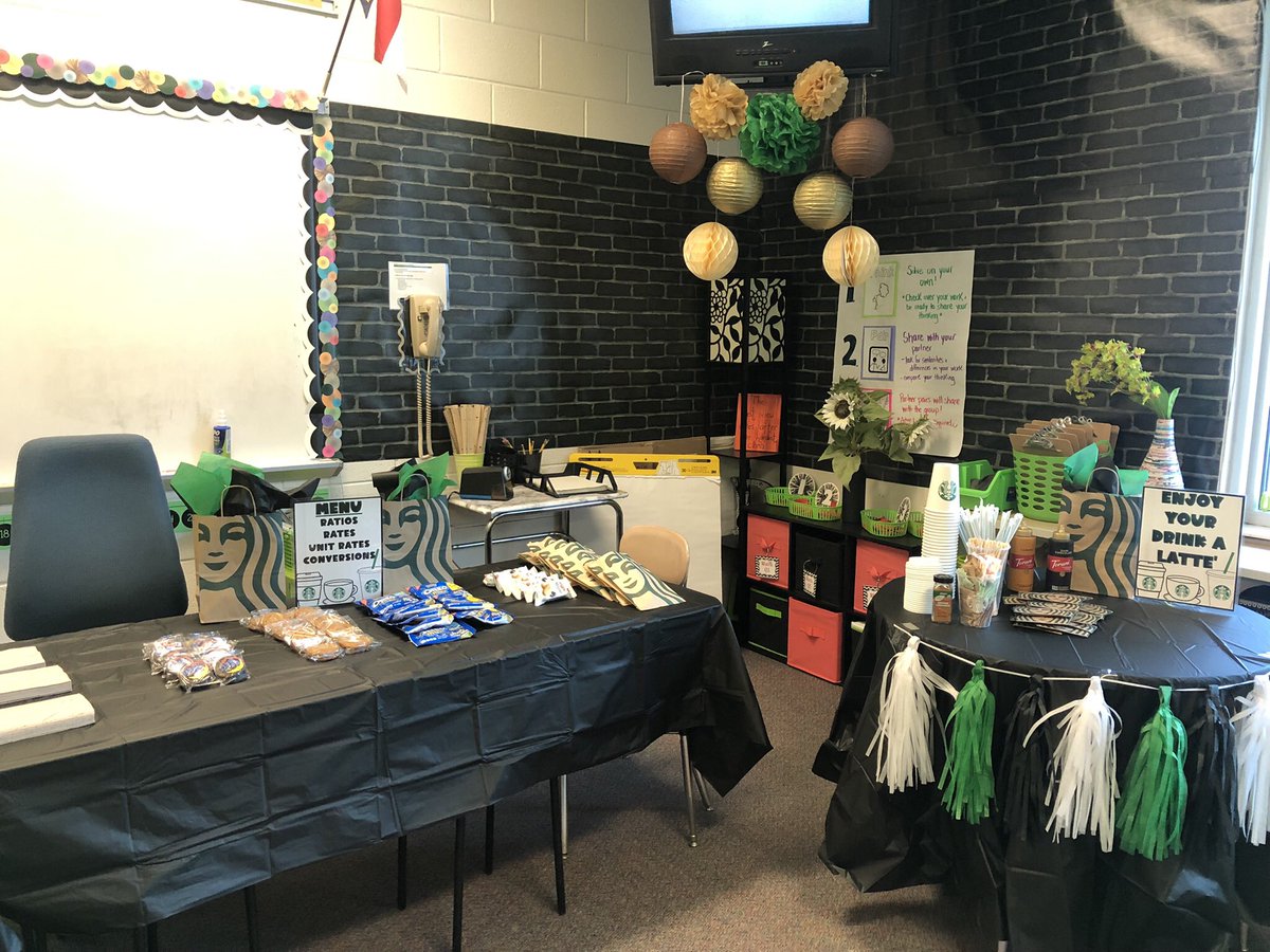 Second Annual Starbucks Day! 💙☕️ 💛 #mathcoffeerepeat <a href="/HollyRidgeMS/">HRMS</a>