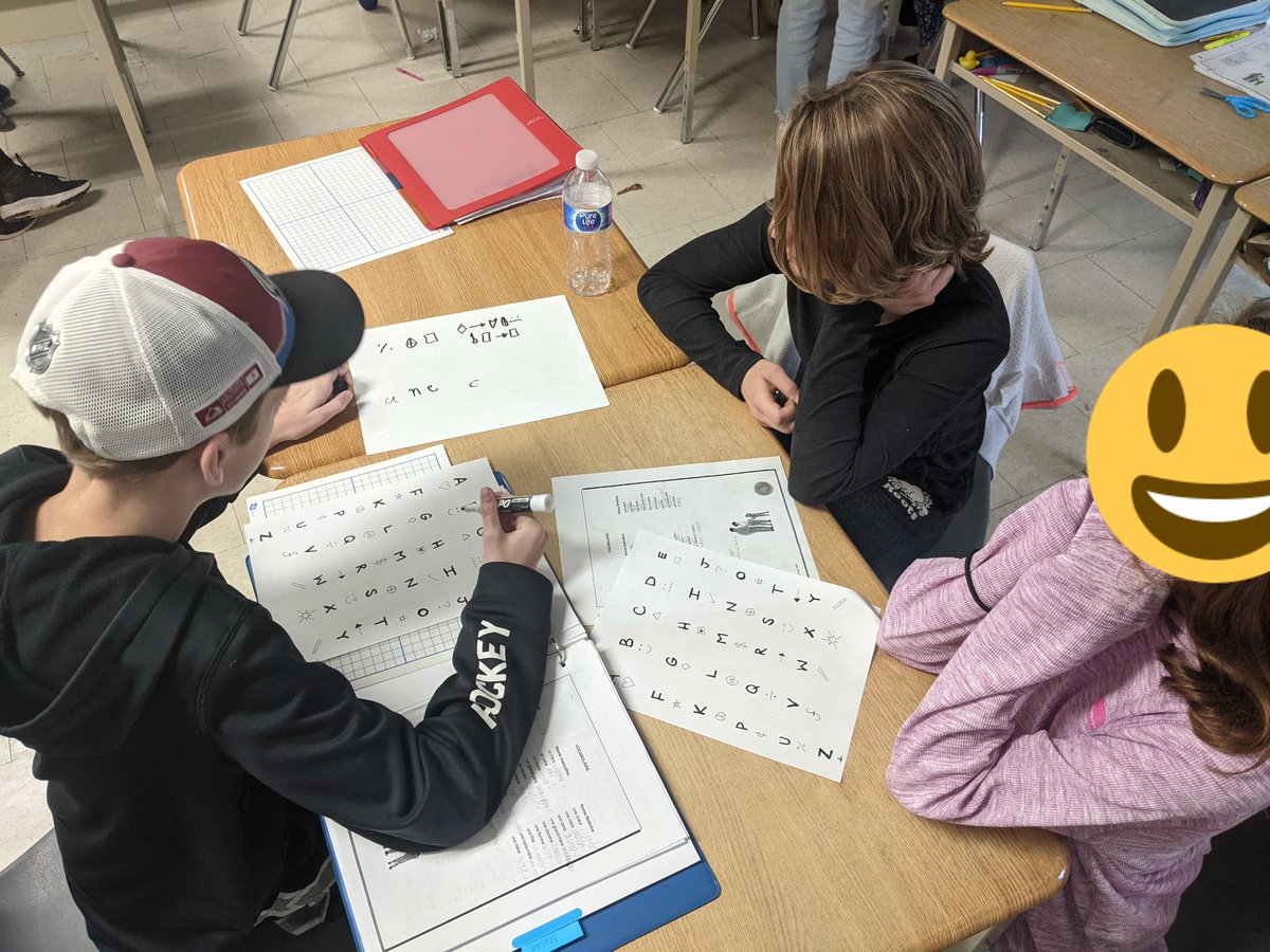 Le code des mots! The Gr. 6s enjoyed using a code to practice spelling and saying family related words in French and then decoding it! 🧐 <a href="/kim_flett/">Kim Flett</a> <a href="/merritt_ps/">WilliamHamiltonMerrittPS</a>