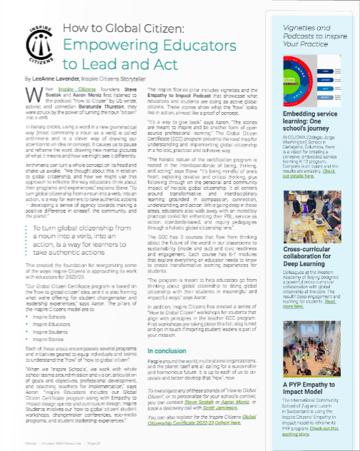 LeeanneLavender's tweet photo. Do you wonder how to embed global citizenship into your teaching and learning? Check out the Inspire Citizens method of "how to global citizen"!
#globalcitizenship #changemakereducation
https://t.co/SMZ2y2oDxf https://t.co/2N8rs4YSrD