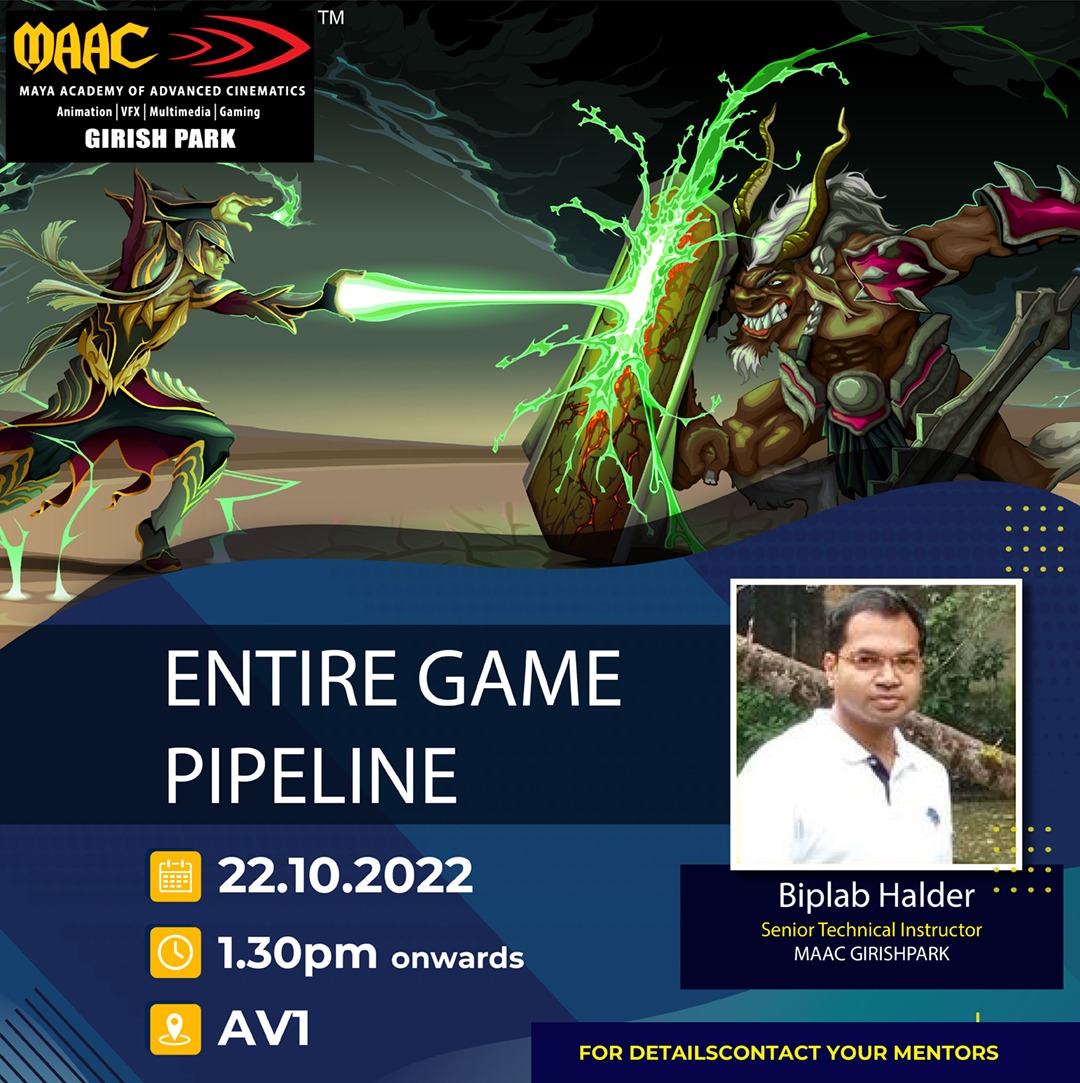 MaacBbsr's tweet photo. MAAC Girish Park presents to you another extremely important Seminar on Gaming Pipeline.
#maacgirishpark #MAACCourses #maacgp #maacgirishpark #maaceastzone #gamecourse #seminar2022 #programming #production #filmproduction #gamecourse #unrealengine #gamepipeline #GamingCourse https://t.co/zgJY1MNX52
