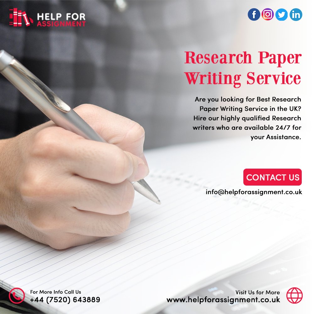 Help2Assignment's tweet image. Are you looking for Best Research Paper Writing Service in the UK? Hire our highly qualified Research writers who are available 24/7 for your Assistance.
For any queries:
Website: helpforassignment.co.uk
Call: +447520665122
Email: info@helpforassignment.co.uk
#helpforassignment