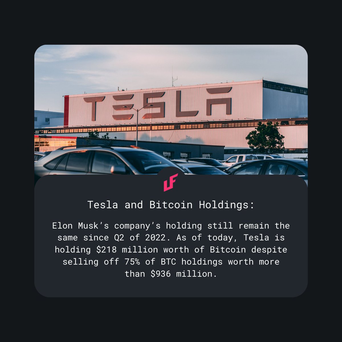 Tesla's BTC holdings.