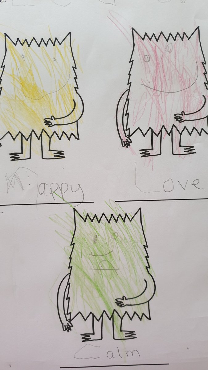 How are you feeling today? Last week the children loved reading our shared story 'Colour Monsters.' We are now confident sharing how we are feeling and know it's ok to feel lots of different emotions. Very proud to see children writing initial sounds in words! ⭐ <a href="/SummerswoodPS/">Summerswood School</a>