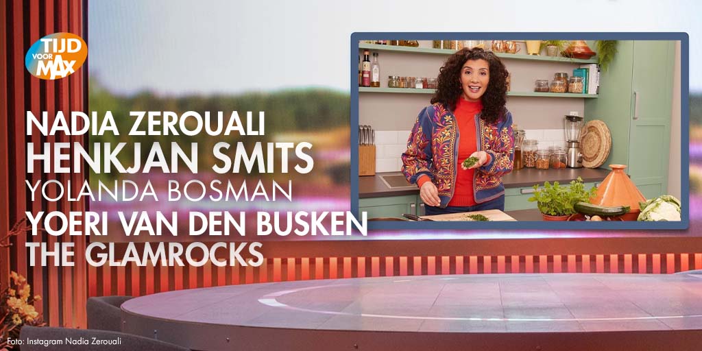 Vandaag in #TijdvoorMAX: 🔝 Henkjan Smits over de Evergreen top 1000. 🧑‍🍳 Nadia Zerouali maakt de genomineerden bekend voor het Gouden Kookboek 2022. 🎶 The Glamrocks treedt op. 📺Vanmiddag om 17.10 uur op NPO1.