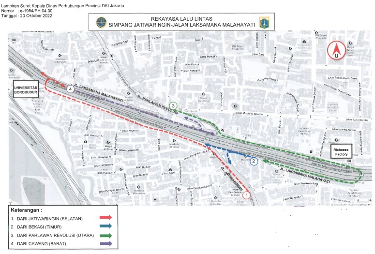 TMCPoldaMetro's tweet photo. 19.25 Pemberlakuan Rekayasa Lalu Lintas sehubungan dengan beroperasinya Off Ramp Jatiwaringin Jalan Tol Becakayu di Jl. Laksamana Malahayati Jaktim. https://t.co/yOb9WwKZyW