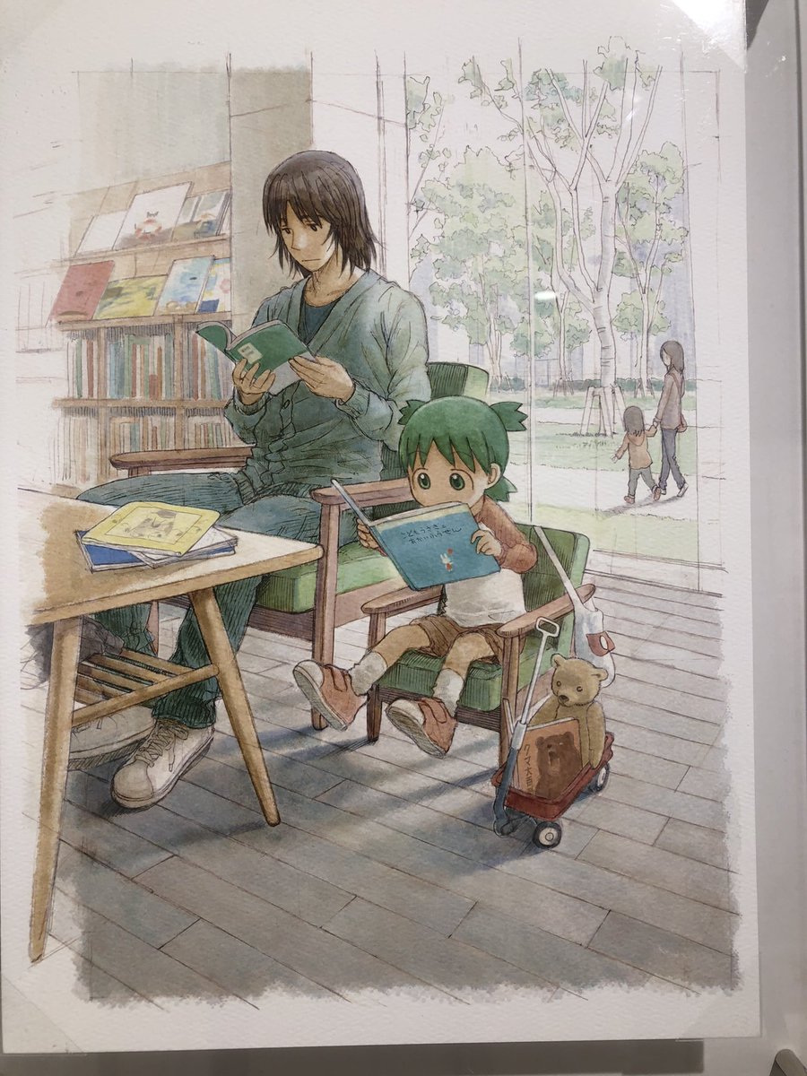 帰りによつばと原画展にも行ってきました
執筆作業動画も見ましたが、おそろしいことにもしかして影から背景までご本人のフリーハンド…なのでは…
まるで伝統工芸の職人技を見ているようでした。眼福🙏
ネームの作成工程も拝見できて満足! 