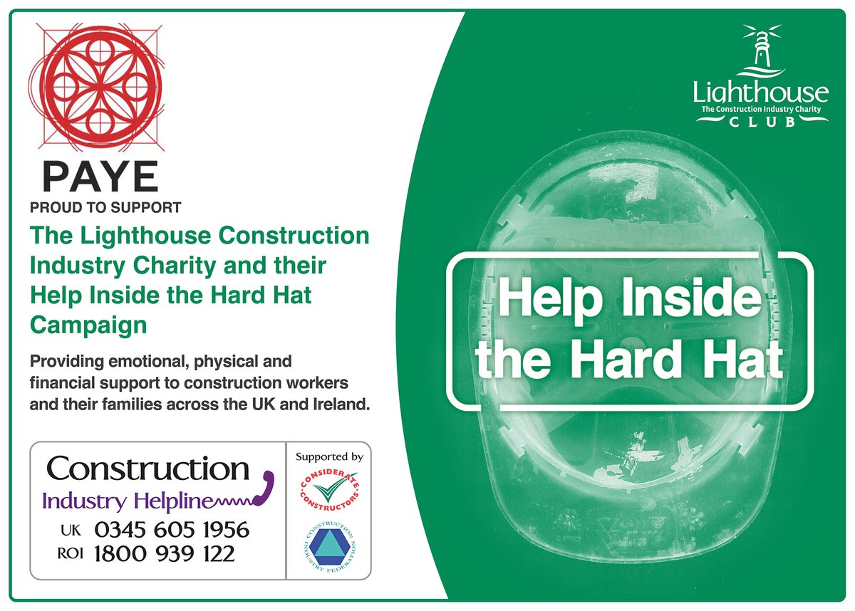 We're delighted to welcome onboard #PayeStoneworkandRestorationLtd, who have become one of our newest company supporters! Thank you for choosing to Help Inside the Hard Hat. #mentalhealth #construction #HITHH #charity