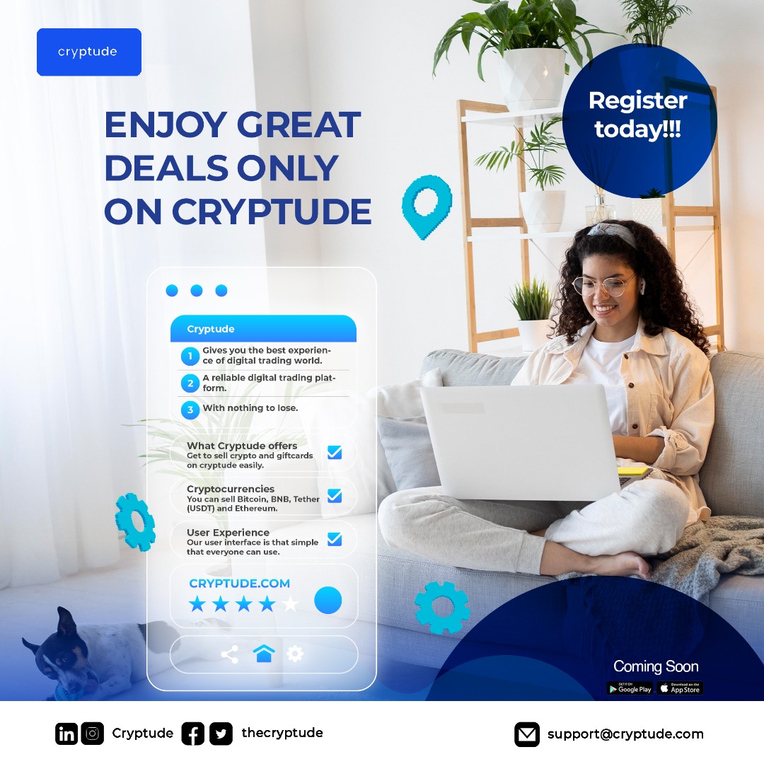 thecryptude's tweet photo. Enjoy great deals only available on #cryptude? 🤷♂️ Sign up on https://t.co/M26Cyj6GnA today to enjoy the best rates in town😉
#cedis #crypto #btc #gh #eth #bitcoin https://t.co/3Bgznt7FaR