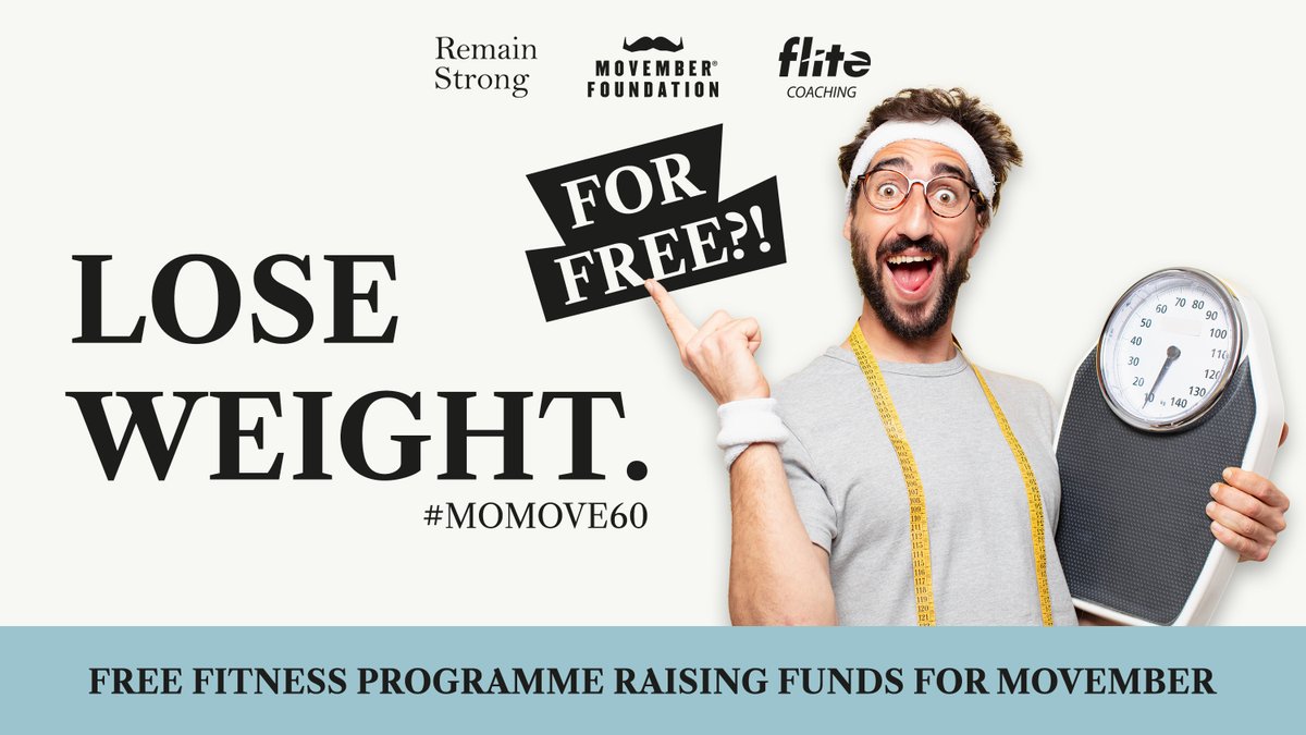 remainstronguk's tweet photo. Fancy shifting a few stubborn pounds? Join our #MoMove60 Challenge! 💡
#Movember Move 6o is a FREE 🔥 month-long training programme building to moving 60,000kg of our own body weight in 60 minutes.
👉 Find out more and take up the challenge here: https://t.co/An7Q10ZAju https://t.co/E6EfWXfhdo