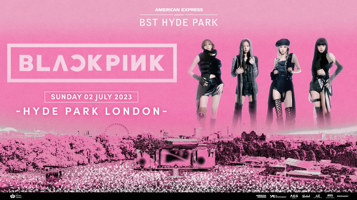 ✨ JUST ANNOUNCED ✨ BLACKPINK will play a HUGE headline show at American Express presents BST Hyde Park on Sun 2 July 📅 On sale Thursday 27 October at 10:00 >> bit.ly/3seaE9X @ygofficialblink @BSTHydePark