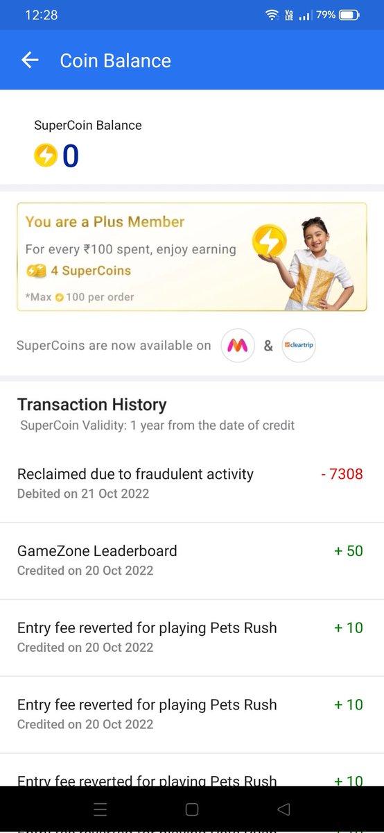 UshaSharma1269's tweet photo. @imAKSharma @Flipkart @flipkartsupport Revert my supercoins flipkart. You guys are scamming people by telling them to earn them and once they get enough then you take them all back. Such a cheap trick by you.#flipkartscam  #flipkartChorHai @flipkartsupport @flipkart #flipkartfraud https://t.co/kNNElFjAxV