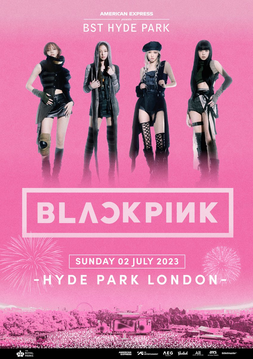 #BLACKPINK American Express presents BST Hyde Park Headliner Poster

BLACKPINK will join American Express presents BST Hyde Park on Sunday 2nd July 2023
Check out more information below!
▶bst-hydepark.com

#블랙핑크 #BSTHydePark #Headliner #London_festival #YG
