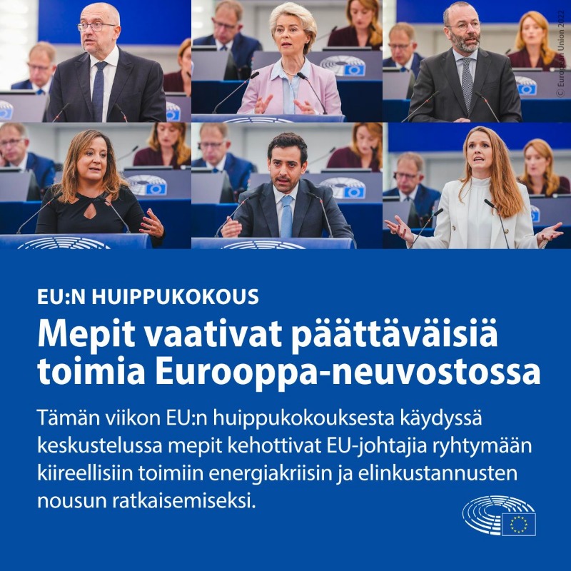 Europarl_FI's tweet photo. #EPistunto on ohitse, aiheina olivat mm. seuraavat asiat: 

📌 #Saharov-palkinto
📌 EU:n huippukokous
📌 vaihtoehtoinen polttoaineinfrastruktuuri 
📌 #COP27-ilmastokokous
📌 #DaphneCaruanaGalizia-journalistipalkinto
📌 kriittisen infrastruktuurin suojelu

Lue lisää 👇