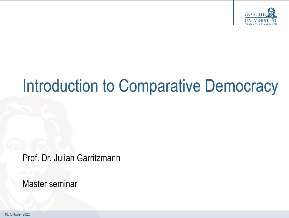 Julian Garritzmann (@garritzmannj) on Twitter photo I'm super happy that we were able to welcome the first cohort of our new MA program in #Comparative #Democracy this week! Terrific & highly international & diverse group. I'm very much looking forward to getting to know our students much more over the term! Welcome to <a href="/goetheuni/">Goethe-Universität</a>! I'm super happy that we were able to welcome the first cohort of our new MA program in #Comparative #Democracy this week! Terrific & highly international & diverse group. I'm very much looking forward to getting to know our students much more over the term! Welcome to <a href="/goetheuni/">Goethe-Universität</a>!