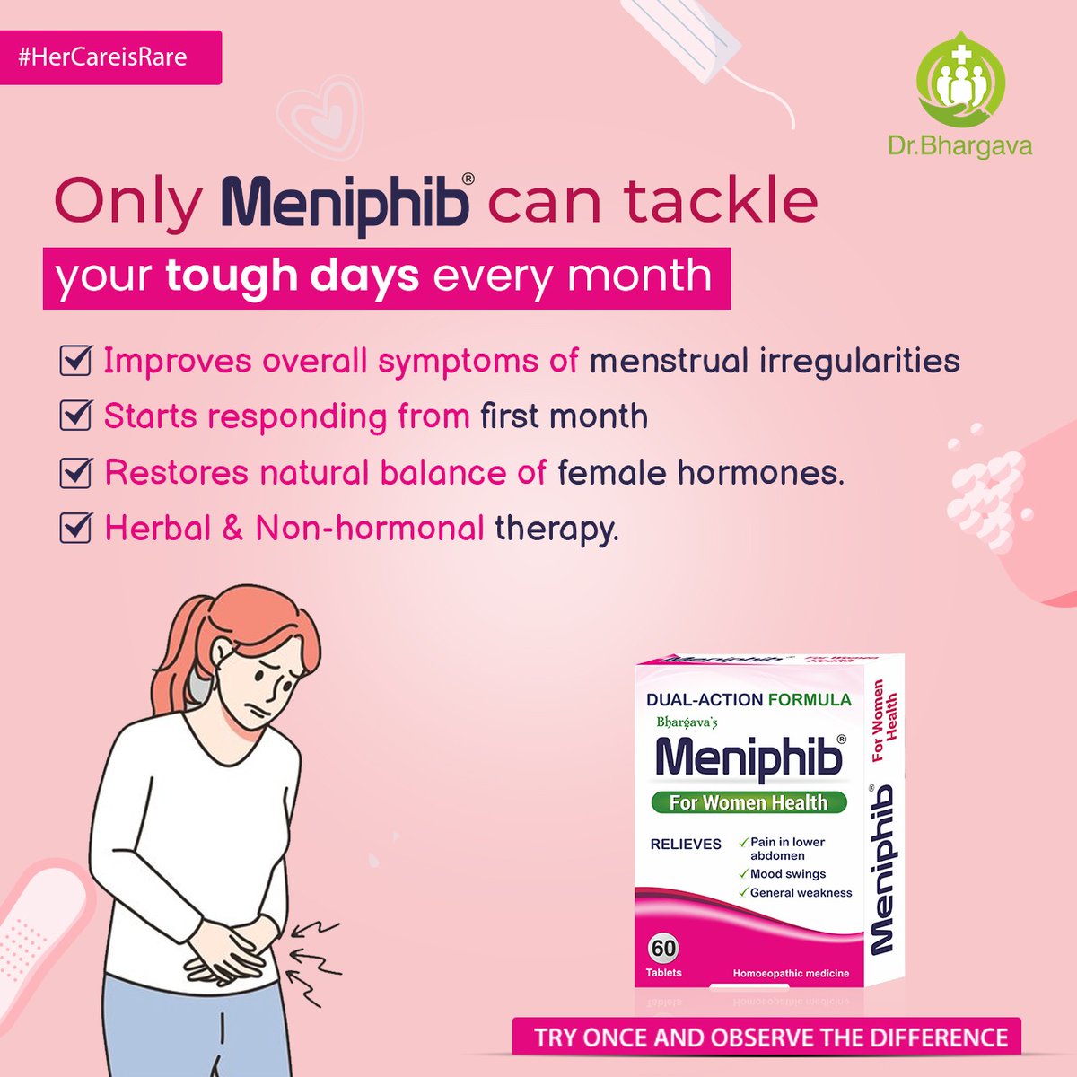 BhargavaDoctor's tweet photo. Nature does not go easy on women especially not with menstruation.
.
Click here to buy : https://t.co/oevIhjqGeM
.
#HerCareIsRare
.
.
#meniphib #bhargavaphytolab #homeopathy #periodpositive #periodproud #saybytocramps #availableonline #1MG #Flipkart #Healthmug https://t.co/FvauLOBzWY