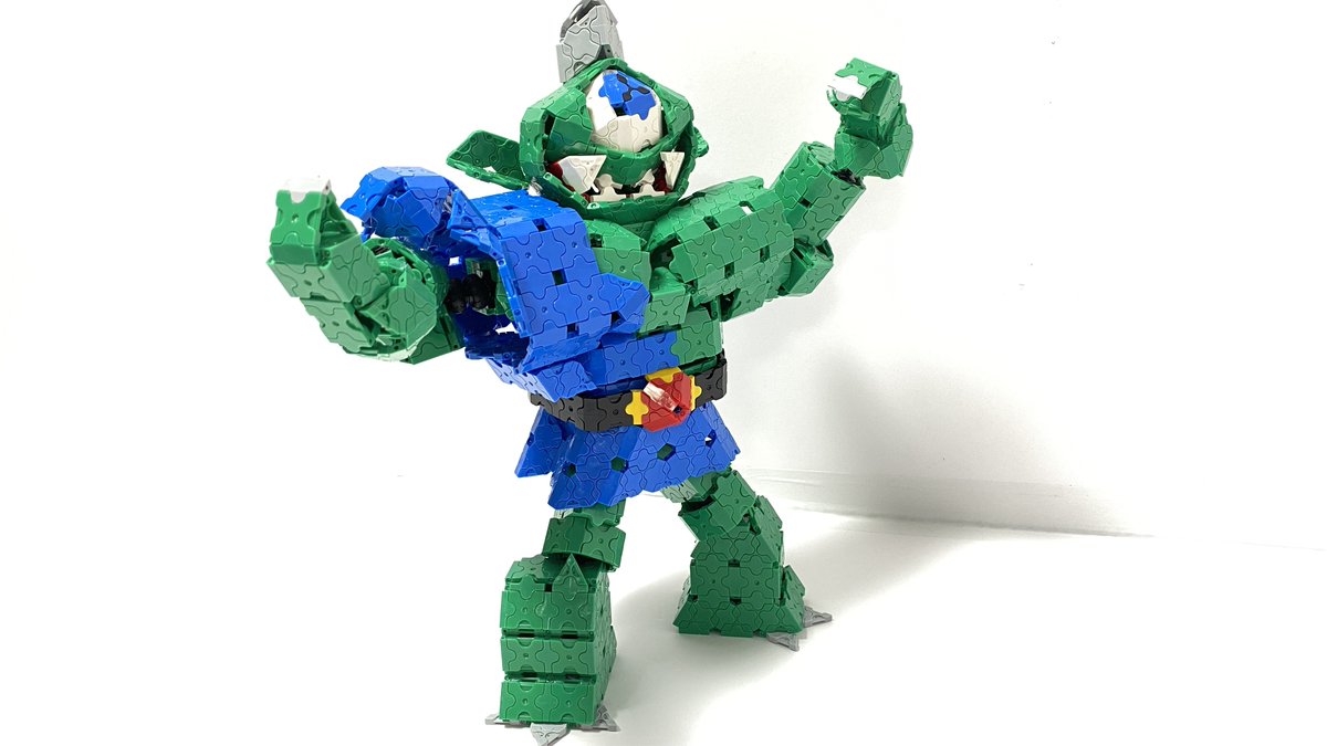 MGHiroshige's tweet photo. #LaQ を使ってチョイ可動【 #ギガンテス】を作ってみました🏗️

この前のゴブリンパーツを利用して作りました🧌
 2本足で自立しますが棒を持たせて足上げは微妙～😅
顔が少しでかいですね😝

🎥YouTubeでショート動画を公開中→ https://t.co/yyeO80rhpC

#ドラゴンクエスト  #ドラクエ #サイクロプス https://t.co/C5zxx1FFDZ