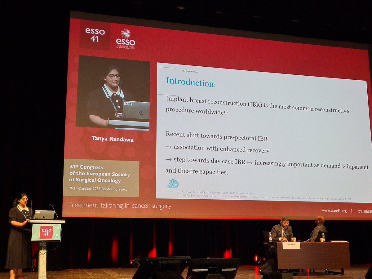 Marios Konstantinos Tasoulis (@marios_tasoulis) on Twitter photo Well done 👏 to Dr Tanya Randawa presenting our work on drainless pre-pectoral #implant #breastreconstruction <a href="/ESSOnews/">European Society of Surgical Oncology (ESSO)</a> #ESSO41
Further research required but time to reconsider practice 🤔?
<a href="/royalmarsdenNHS/">The Royal Marsden NHS Foundation Trust</a> <a href="/ICR_London/">The ICR</a> Well done 👏 to Dr Tanya Randawa presenting our work on drainless pre-pectoral #implant #breastreconstruction <a href="/ESSOnews/">European Society of Surgical Oncology (ESSO)</a> #ESSO41
Further research required but time to reconsider practice 🤔?
<a href="/royalmarsdenNHS/">The Royal Marsden NHS Foundation Trust</a> <a href="/ICR_London/">The ICR</a>