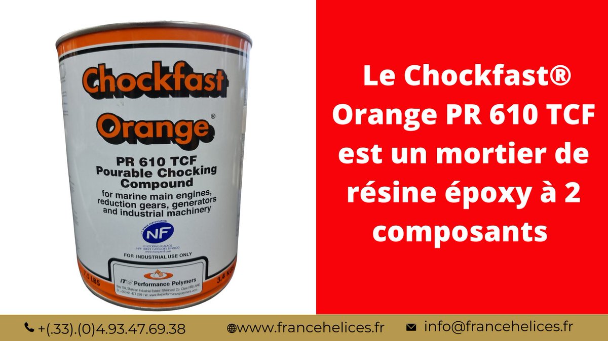 francehelices's tweet photo. Chockfast® Orange PR 610 TCF est un mortier de résine époxy à 2 composants spécialement
formulé pour être utilisé comme matériau de calage de machine industrielle.  info@francehelices.fr
#chockfast #chockfastorange #résinedecalage #epoxyshop #mortierderésineépoxy #résine https://t.co/Lm3Fl4pUOG