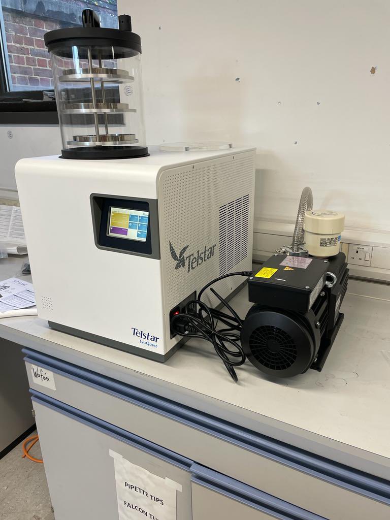 We’re super excited to be unwrapping our brand new Telstar freeze dryer! We’ll be using this to develop powdered IPA formulations, run additional experiments and isolate molecules of interest. Thank you Cambridge Life Sciences clsdiagnostics.com and <a href="/Telstar_Group/">Telstar</a>