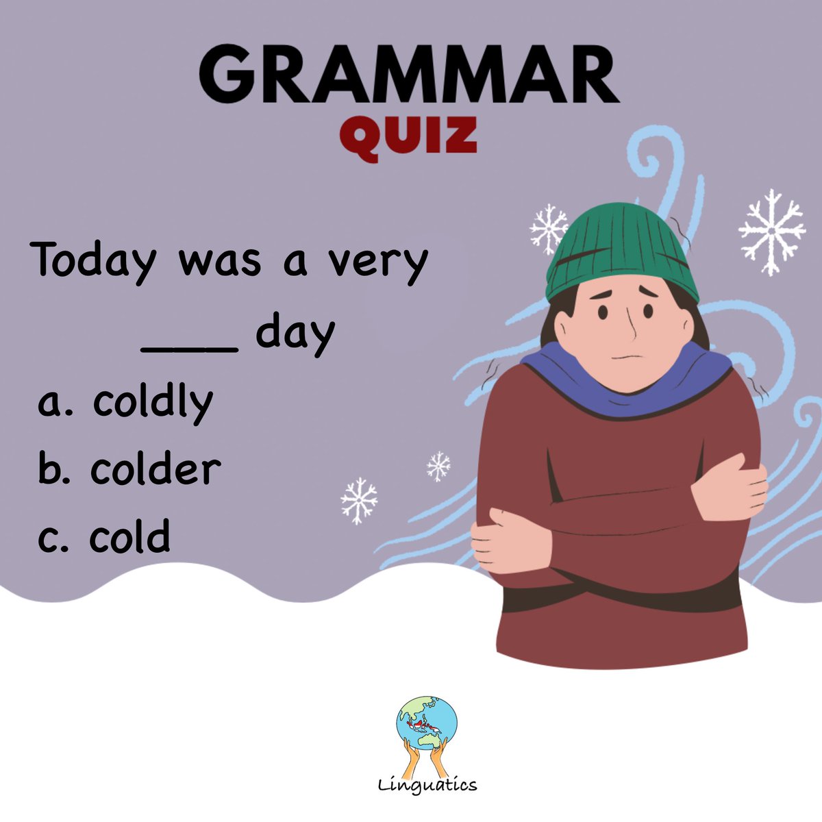 linguaticians's tweet photo. What is the right answer? π€ #grammar #englishgrammar #grammarquiz #beginnerlevel https://t.co/NwQHGSPOSJ