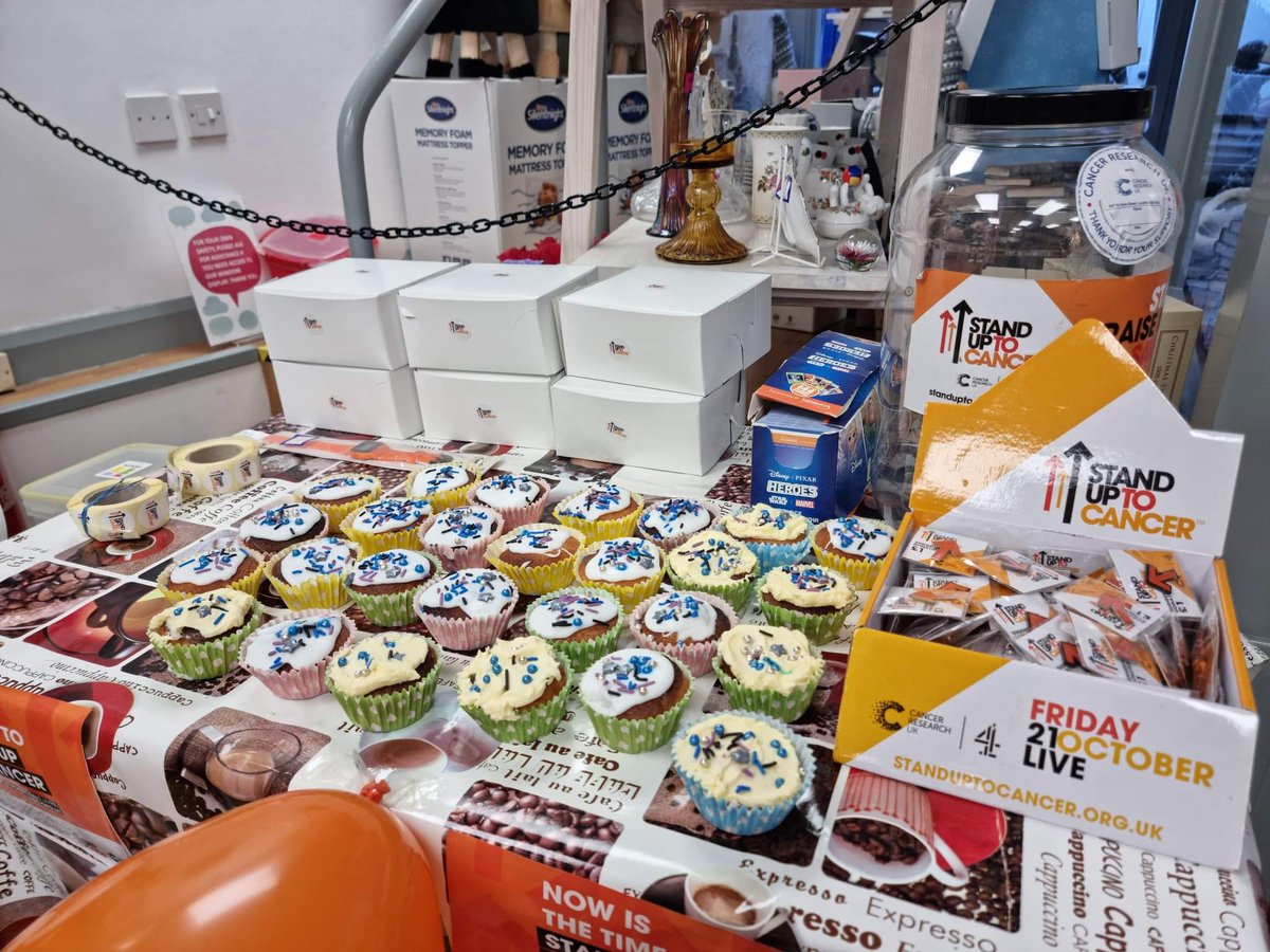 Come and support us today with our Stand up 2 Cancer bake sale! Our staff &amp; volunteers have been working hard baking tasty treats for everyone! Pop in and see us. Every penny counts towards life saving research. #crukshops #kingslynn
