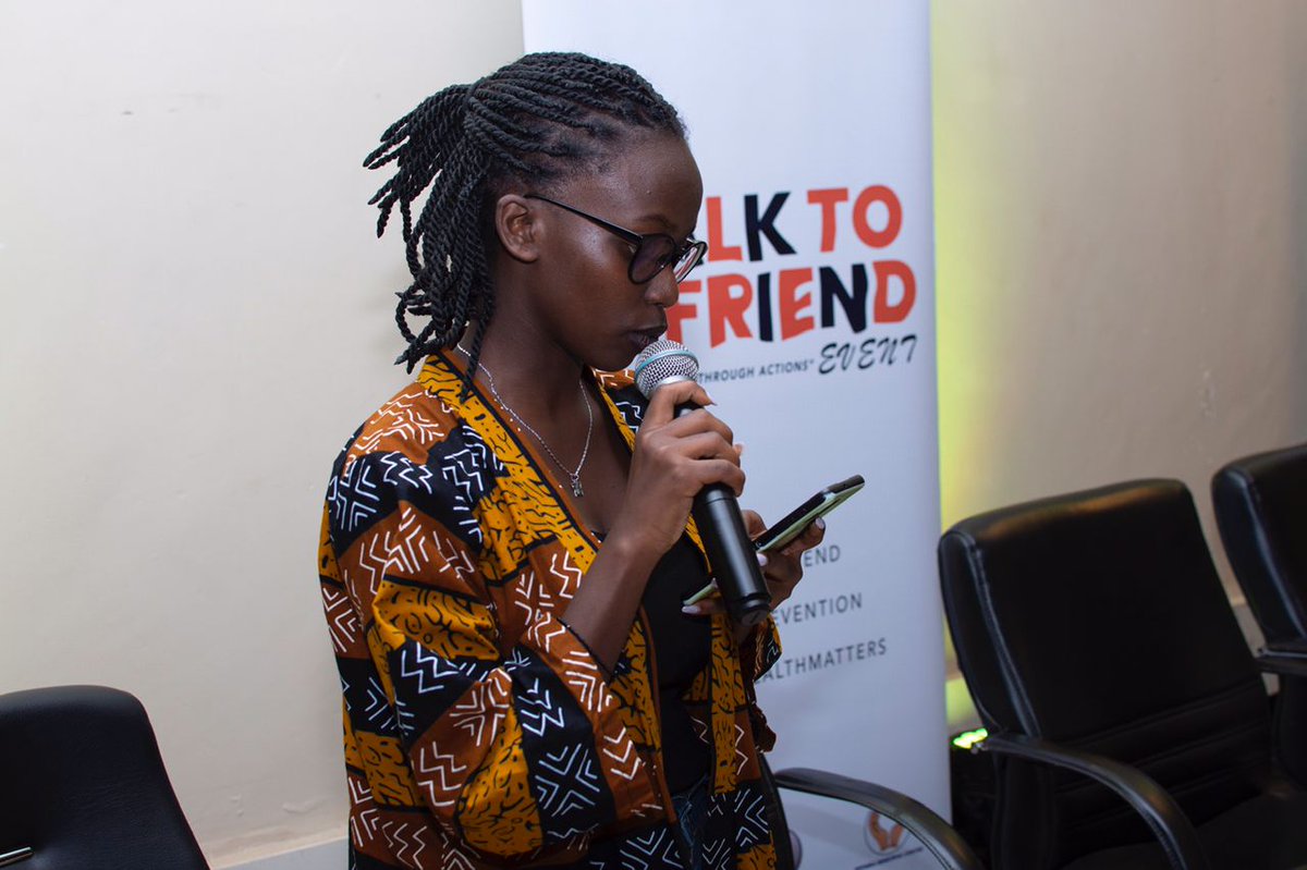 MentalHealthRw's tweet photo. Sharing her epistle entitled "I'm not my problem "
Mrs @BahoNtaganira stated
"Don't we ever let our problems
Take lead of our lives
Instead, let's be the ones to
TALK TO A FRIEND & seek help
For ourselves and our communities".
#TALKTOAFRIEND
#SuicidePrevention https://t.co/gh8lh7U8ui