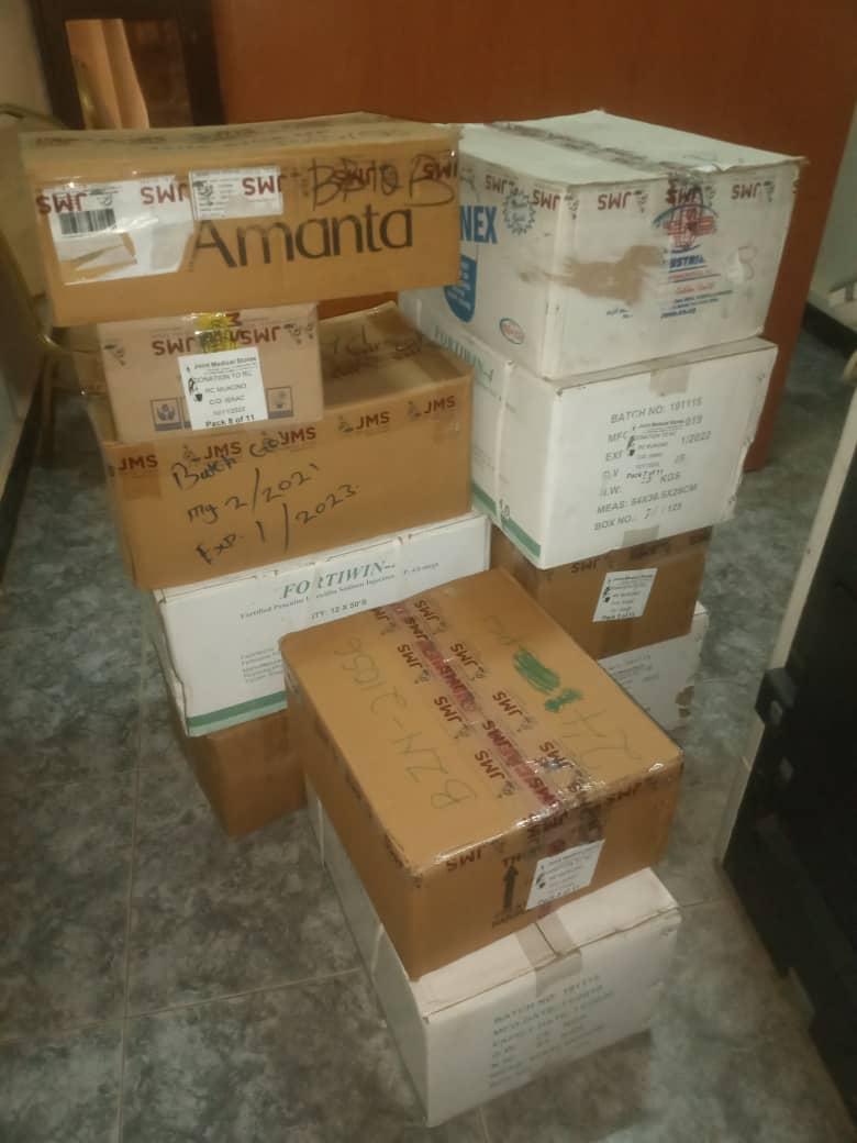 The first consignment of medicines from JMS has safely been delivered to our home Colline Hotel Mukono. 
We are almost set for Buikwe 
@98ThDISCON , <a href="/mikesebaluken/">PDG Mike Kennedy Sebalu</a>, <a href="/D9213/">Daniel Antonio</a>