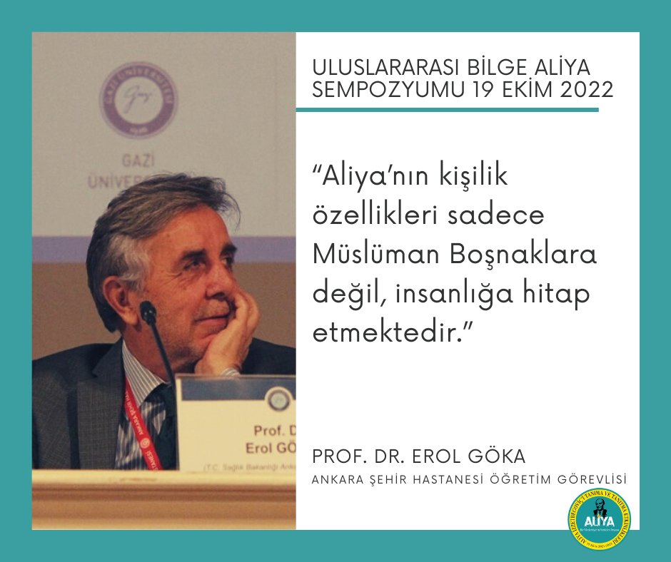 AliyaProjesi's tweet photo. Psikiyatrinin birçok alanında yaptığı bilimsel çalışmalarıyla tanınan ve daha çok psikiyatrinin sosyal bilimlere ve felsefe ile kesişim noktalarına odaklanan Sayın Göka, sempozyumumuzdaki konuşmasında “Aliya İzzetbegoviç’in Psikobiyografisi” konusu üzerinde durdu. @erolgoka https://t.co/bydtcQYdoI