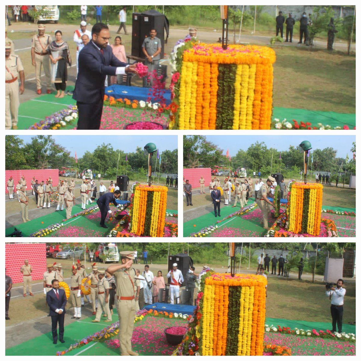 mhbdpolice's tweet photo. #SaluteToPoliceMartyrs
#PoliceCommemorationDay

@spmahabubabad along with @Collector_MBD, @AclbMahabubabad &amp; other officers paid #Homage to the #PoliceMartyrs who made #SupremeSacrifice in the line of duty &amp; honoured their families on this occasion.

@TelanganaDGP @TelanganaCOPs https://t.co/bYwn4iUHIu