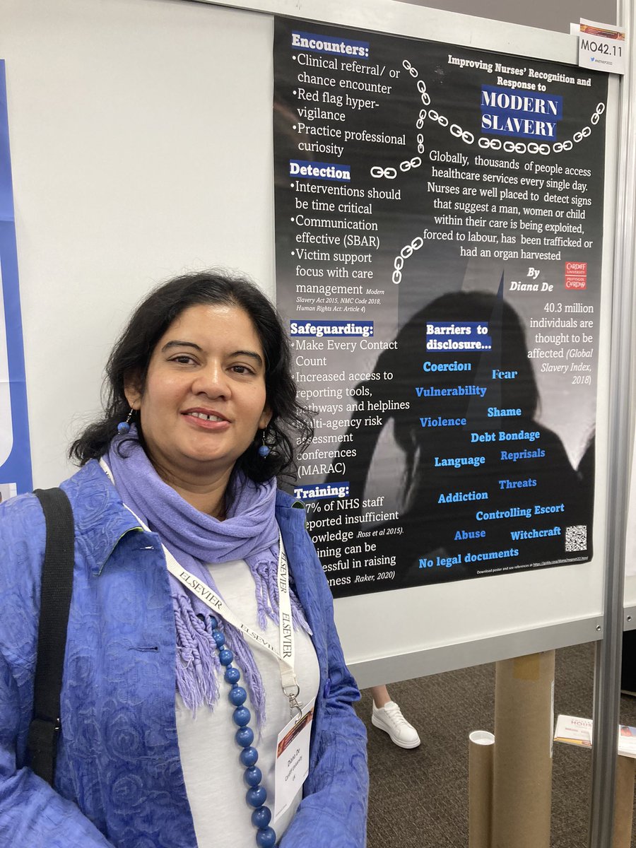 alisonjofAber's tweet photo. Great to see @TheDianaDe and her poster on Modern Slavery at #NETNEP22 π @CUHealthSci https://t.co/mhS7StHlCx
