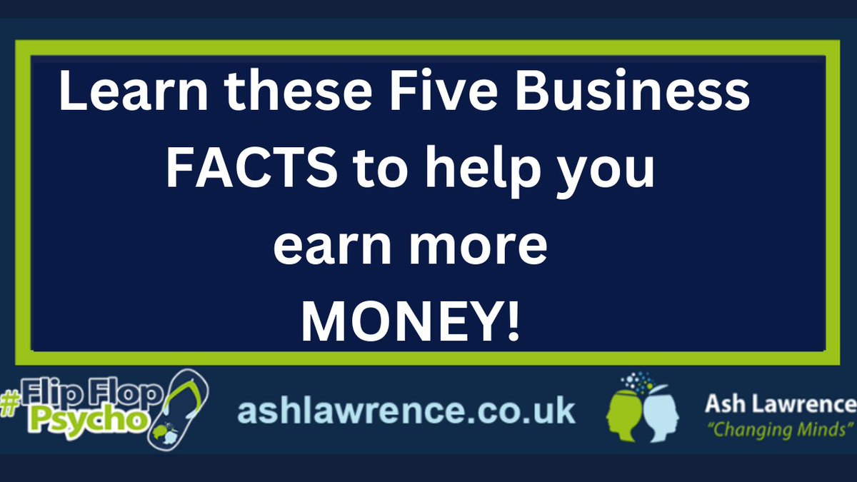 Five #Business FACTS to help you earn more #MONEY 
Come on watch it NOW!
ashtag.team/BizFacts
#FlipFlopPsycho
#Ashtags
<a href="/NxtGenITS/">NxtGen IT Solutions</a> <a href="/itrustassure/">iTrust • The Speak Up Specialists</a> <a href="/vueittraining/">Vue IT Training</a>