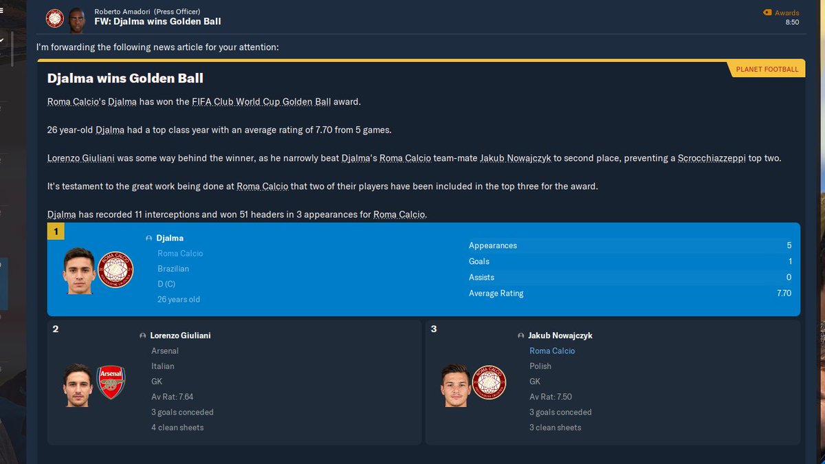 CharooFM's tweet photo. Very good start of season 37! We win our x5 in Fifa club world cup!π
@FootballManager #FM22 #footballmanager #Footballmanager22 https://t.co/eHoxPs04bC
