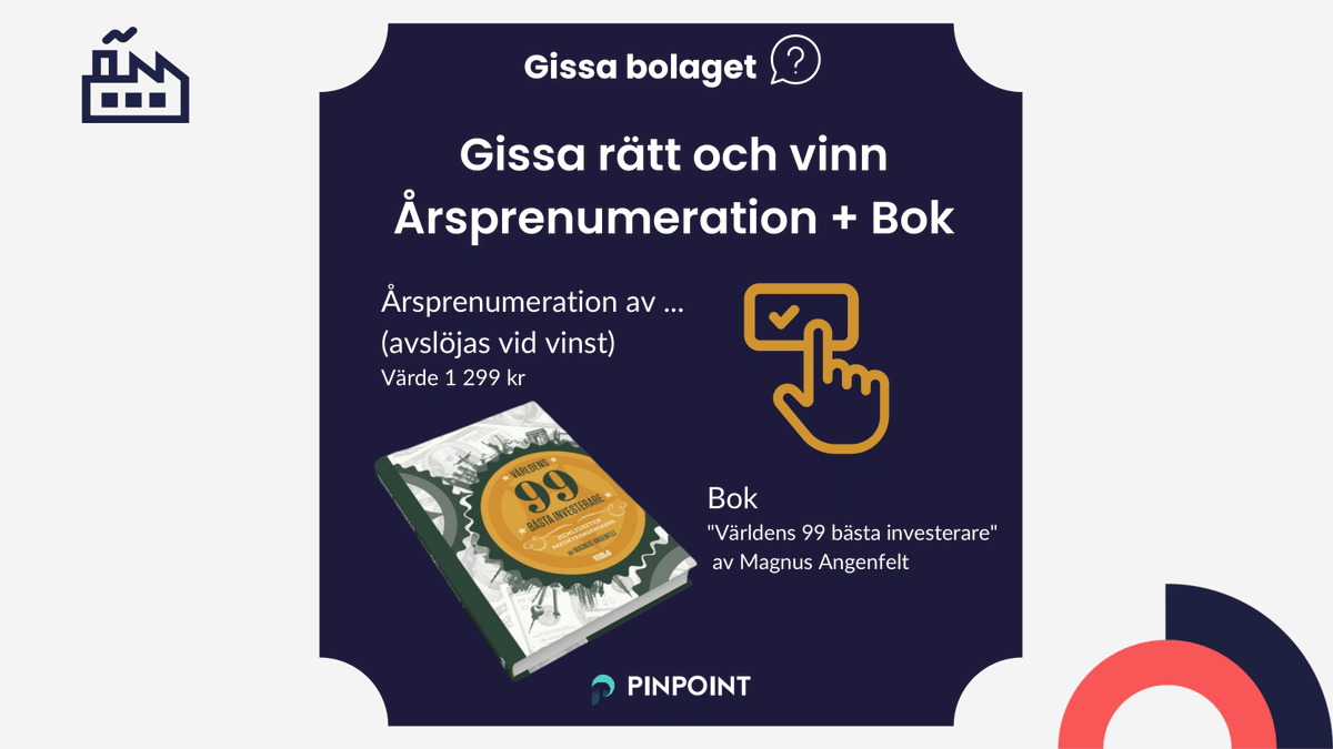 🤔GISSA BOLAGET🤔

Skriv din gissning i kommentarerna, först att gissa rätt vinner!

Ny ledtråd postas var 20:e minut🕓

#finanstwitter