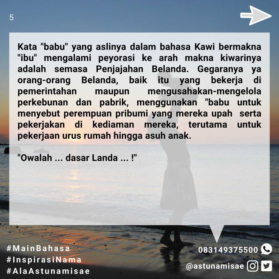 sefkelik's tweet photo. Tentang "babu" bagian 2.
#MainBahasa #BahasaIndonesia #Etimologi #AkarKata #AkarBahasa #MaknaKata #definisi https://t.co/iq19pbK5gq