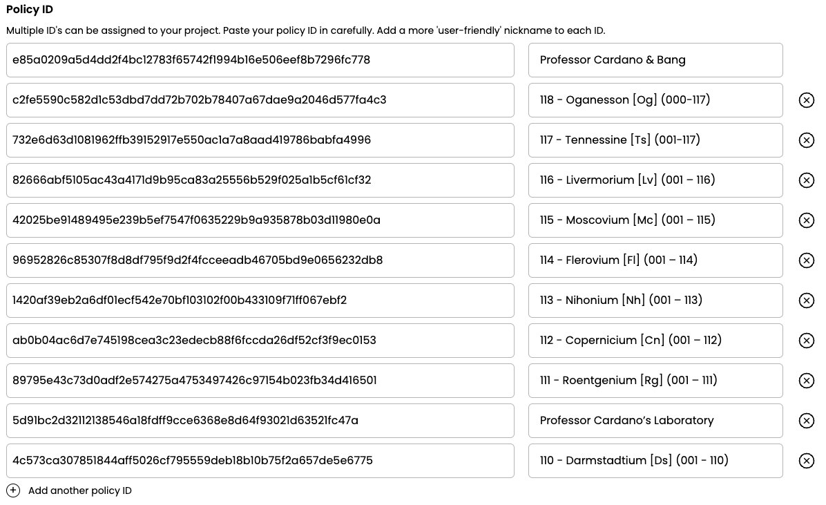 CNFTio's tweet photo. Did you know, you can group Policy IDs from your project under one clean tidy profile, and then share your vanity URL with your community! 
Thanks, @ProfesCardano for the demo! 

#CNFT https://t.co/uP5UwKtHRu