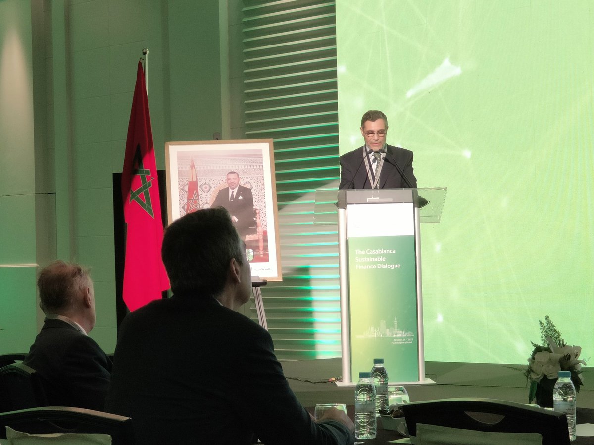 <a href="/ManalBernoussi/">Manal Bernoussi</a> and Said Ibrahimi, General Manager of <a href="/CasaFinanceCity/">Casablanca Finance City</a>, are opening the #Casablanca Sustainable Finance Dialogue, in partnership with <a href="/WAIFC_/">World Alliance of International Financial Centers</a> and @FC4SNetwork. #CasablancaSFD