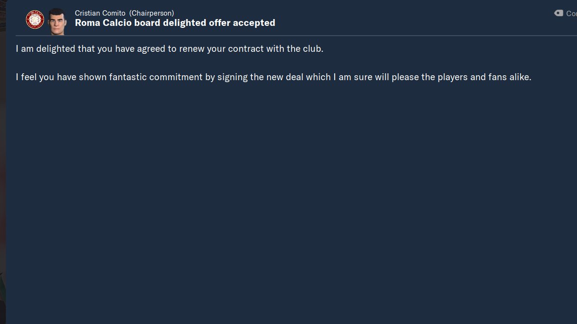 CharooFM's tweet photo. Roma Calcio lead top league player development!
New contract for Matteo De Rossi!
Roma Calcio lead italy national team production that is amazing.
@FootballManager #FM22 #footballmanager #Footballmanager22 https://t.co/B6CZbTDTx1