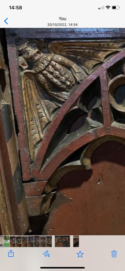 JudithE16448334's tweet photo. Medicinal plants painted on a medieval rood screen at Crowland Abbey.. https://t.co/42ItbtuhCv