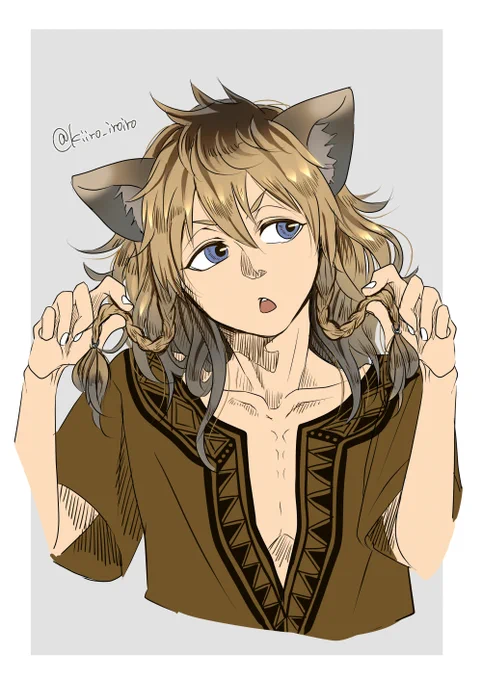 髪型捏造くんとさん描かないの?って言って貰えたけどだいぶ前に描いてるんだというわけで再掲髪型捏造 
