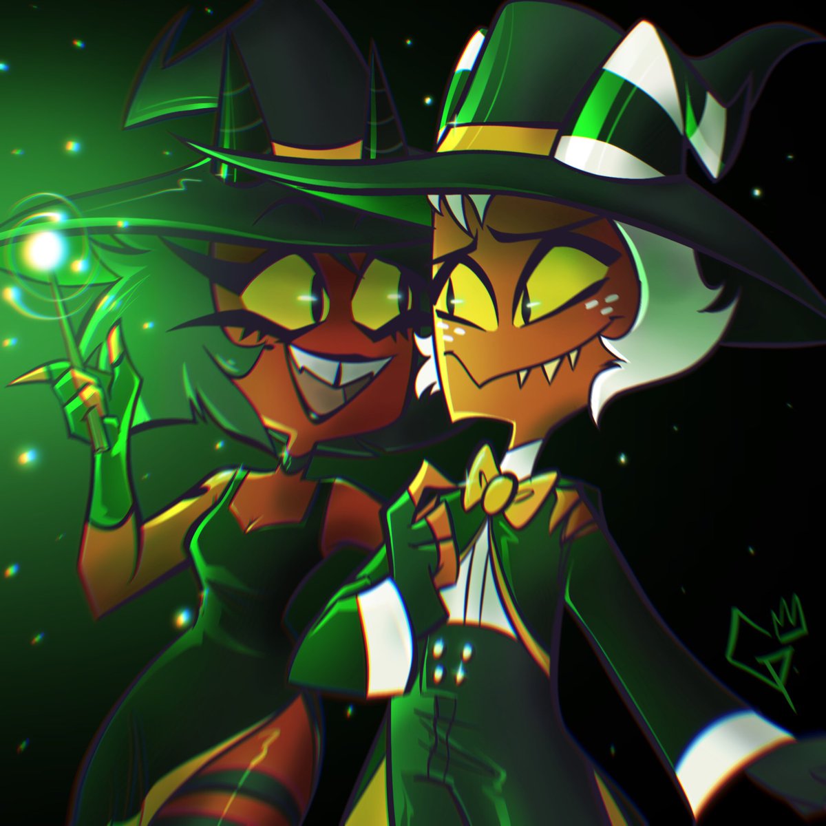 EEEEEEE FINALLY FINISHED SPOOPY DRAWINGGGGG!!! #HelluvaBoss #spookymonthfanart #Moxxie #Millie #gothiicprince #moxxiexmillie #helluvabossfanart #HelluvaBossMoxxie #HelluvaBossMillie